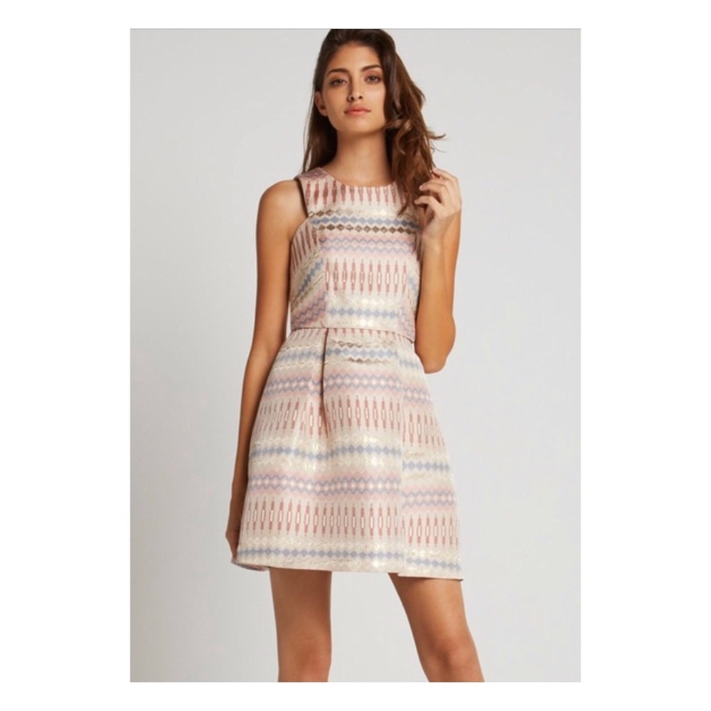 BCBGeneration Shimmer Tribal Print Cocktail Dress
